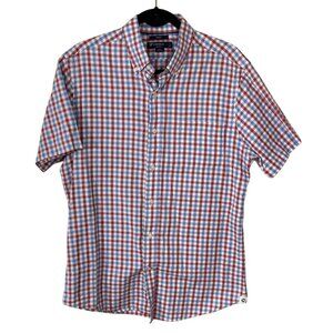 Cremieux Button Down Shirt Slim Fit Red White Blue Check Size L Large